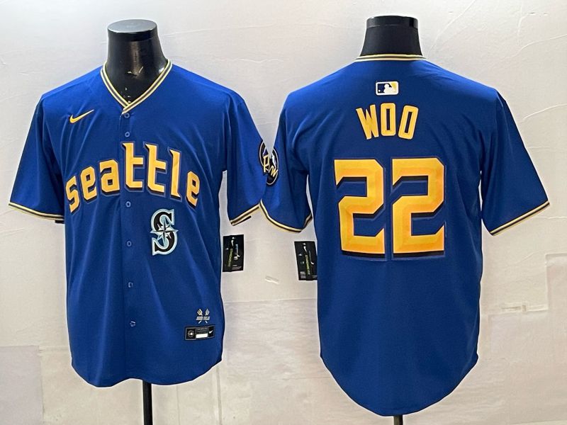 Men 2026 Seattle Mariners #22 Woo Blue City Edition Nike MLB Jersey 011->seattle mariners->MLB Jersey